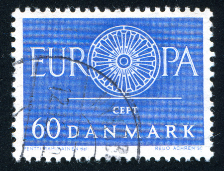 DENMARK - CIRCA 1984: stamp printed by Denmark, shows Denmark stamp, circa 1984のeditorial素材