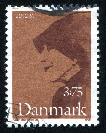 DENMARK - CIRCA 1996: stamp printed by Denmark, shows Karen Blixen, circa 1996のeditorial素材