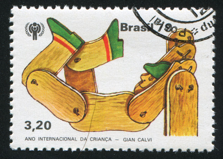 BRAZIL - CIRCA 1979: stamp printed by Brazil, shows  marionetten, circa 1979のeditorial素材
