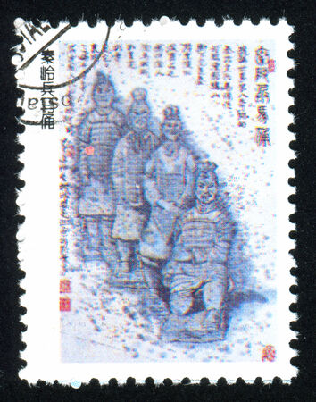 CHINA - CIRCA 2001: stamp printed by China, shows Terracotta Army, circa 2001のeditorial素材