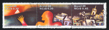 BRAZIL - CIRCA 1989: stamp printed by Brazil, shows  Mineira Inconfidencia Independence Movement, circa 1989のeditorial素材