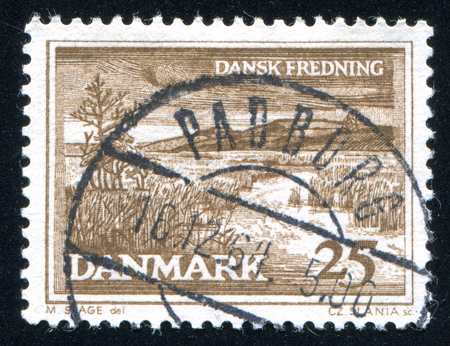 DENMARK - CIRCA 1964: stamp printed by Denmark, shows nature, circa 1964のeditorial素材