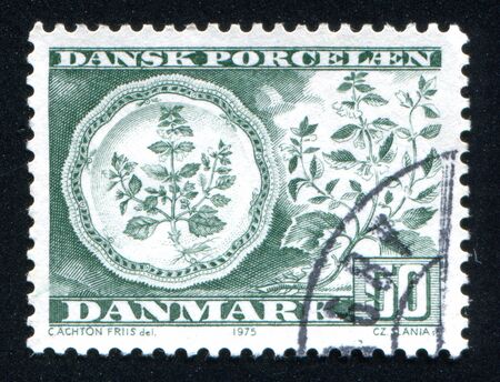 DENMARK - CIRCA 1975: stamp printed by Denmark, shows Flora Danica Plate, circa 1975のeditorial素材