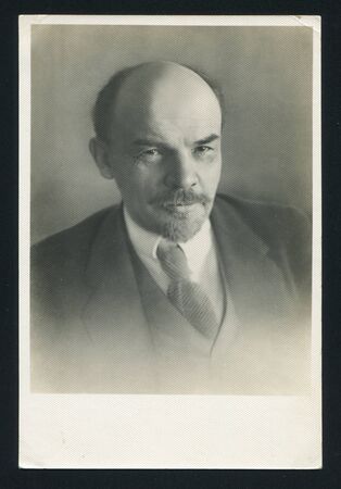 RUSSIA - CIRCA 1963: post card printed by Russia USSR, shows soviet revolutionary and politician Vladimir Lenin, Vladimir Lenin Petrograd, January, 1918, circa 1963のeditorial素材