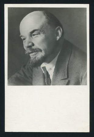 RUSSIA - CIRCA 1963: post card printed by Russia USSR, shows soviet revolutionary and politician Vladimir Lenin, Vladimir Lenin. Moscow, November 28, 1921 still from a film, circa 1963のeditorial素材