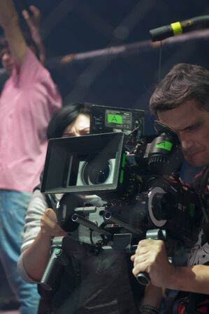 KALININGRAD - RUSSIA 28 November: Filming the movie blockbuster "The Warrior", November 28, 2014 in Kaliningrad, Russia.のeditorial素材