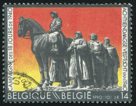 RUSSIA KALININGRAD, 26 OCTOBER 2015: stamp printed by Belgium, shows Day Campaign, circa 1990のeditorial素材