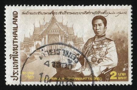 RUSSIA KALININGRAD, 2 JUNE 2016: stamp printed by Thailand shows Prince Narisranuvattivongs, circa 1991のeditorial素材