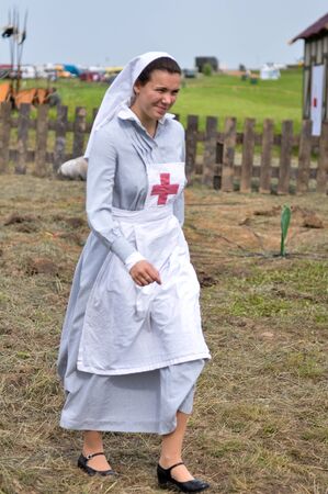 KALININGRAD RUSSIA, 21 AUGUST 2016: Historical reenactment of the Battle of Gumbinnen, World War I,...