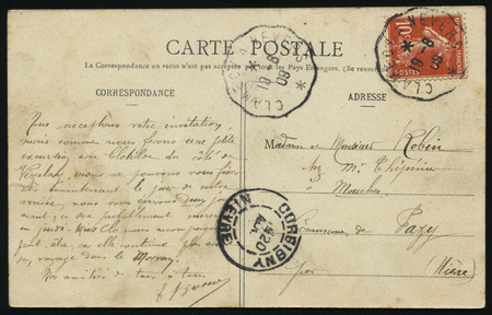 RUSSIA KALININGRAD, 30 MAY 2017: postcard printed by France shows old postcard, circa 1910のeditorial素材