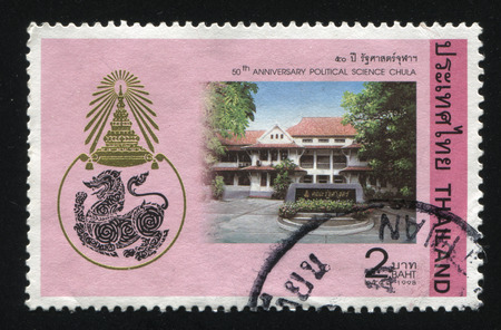 RUSSIA KALININGRAD, 2 JUNE 2016: stamp printed by Thailand, shows Chulalongkorn University, circa 1998のeditorial素材