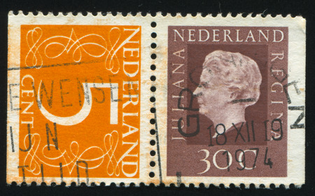 RUSSIA KALININGRAD, 27 JUNE 2017: stamp printed by Netherlands shows Queen Juliana, circa 1969のeditorial素材