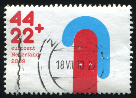 RUSSIA KALININGRAD, 21 JUNE 2017: stamp printed by Netherlands shows abstract emblem and symbol, circa 2009のeditorial素材