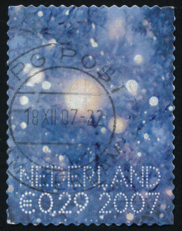 RUSSIA KALININGRAD, 4 JULY 2017: stamp printed by Netherlands shows merry christmas holiday, circa 2007のeditorial素材