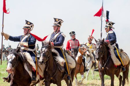 RUSSIA KALININGRAD, 30 JUNE 2019: Historical reenactment of the Battle of Friedland,  Napoleonic Wars  Kaliningrad region, Russia.のeditorial素材