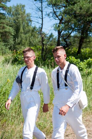RUSSIA KALININGRAD, 30 JUNE 2019: Historical reenactment of the Battle of Friedland,  Napoleonic...