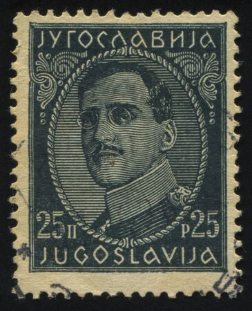 RUSSIA KALININGRAD,12 NOVEMBER 2016: stamp printed by Yugoslavia, shows King Alexander, circa 1933のeditorial素材