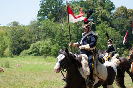 RUSSIA KALININGRAD, 30 JUNE 2019: Historical reenactment of the Battle of Friedland,  Napoleonic Wars  Kaliningrad region, Russia.のeditorial素材