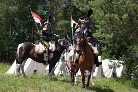 RUSSIA KALININGRAD, 30 JUNE 2019: Historical reenactment of the Battle of Friedland,  Napoleonic Wars  Kaliningrad region, Russia.のeditorial素材