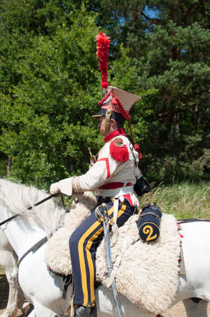 RUSSIA KALININGRAD, 30 JUNE 2019: Historical reenactment of the Battle of Friedland,  Napoleonic Wars  Kaliningrad region, Russia.のeditorial素材