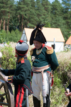RUSSIA KALININGRAD, 30 JUNE 2019: Historical reenactment of the Battle of Friedland,  Napoleonic Wars  Kaliningrad region, Russia.のeditorial素材