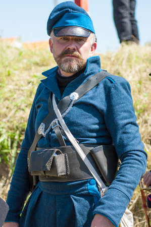 RUSSIA KALININGRAD, 30 JUNE 2019: Historical reenactment of the Battle of Friedland,  Napoleonic Wars  Kaliningrad region, Russia.のeditorial素材