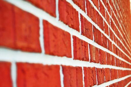 closeup of orange brick wallの写真素材
