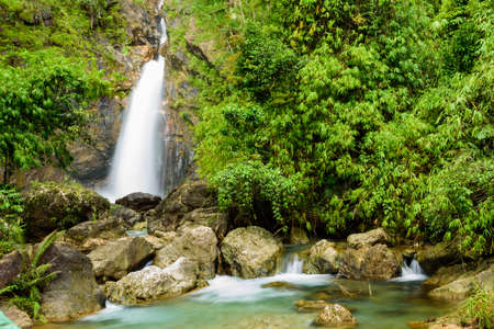 Jokkradin waterfall in Thong Pha Phum National Park of Thailandの写真素材