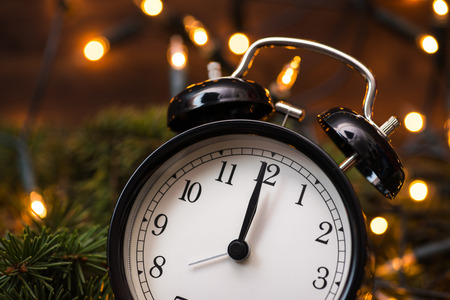 Christmass tree, lights and clock