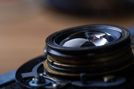 Disassembled broken film cameraの写真素材