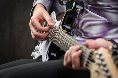 Man playing electric guitar