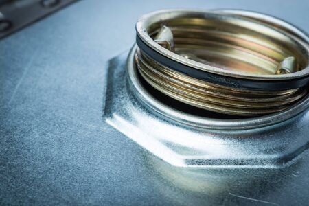 Steel drum for hazardous chemicalsの写真素材