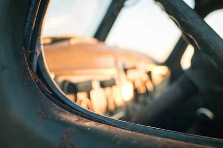 Old truck. Interior of a soviet army truckの写真素材