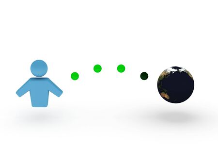 Exchange of data between the user and the world wide web. High quality 3d render.