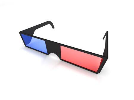 3D glasses isolated on white background. High quality 3d render.の写真素材