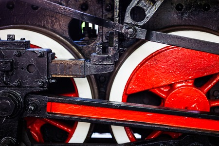 Running gear of the old steam locomotive.の写真素材