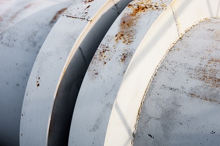 Close up of the coupling of the metal pipelineの写真素材