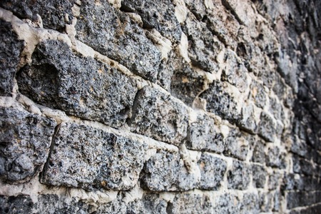 Brick masonry with rich and various texture.の写真素材