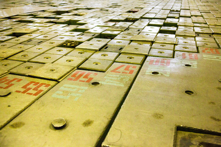 Top of the graphite-moderated nuclear power reactor (RBMK or High Power Channel-type Reactor). Chernobyl Nuclear Power Plant.の写真素材