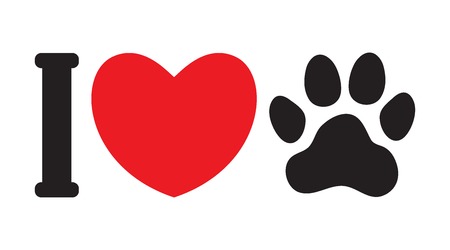 I love animals (dogs). I love my pet. Symbolic inscription. Icon. Vector illustration.のイラスト素材
