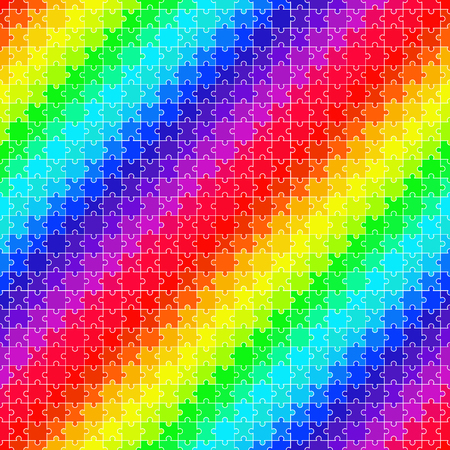 Bright seamless rainbow puzzle. Diagonal rainbow color lines. Vector illustration.のイラスト素材
