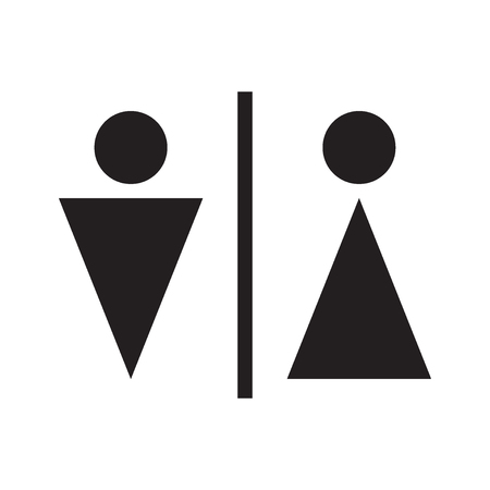 Man and woman icon isolated on the white background. WC icon. Gender concept. Vector illustration.のイラスト素材