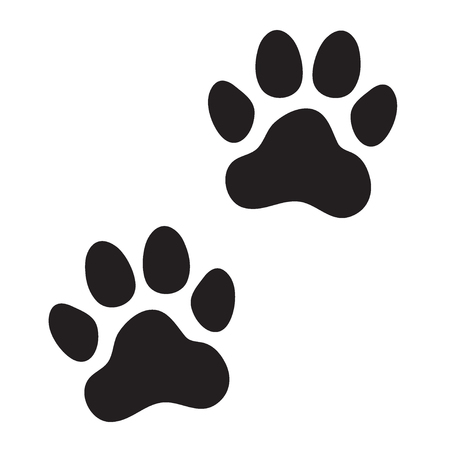 Animal (dog, cat) paw prints. Icon. Vector illustration.のイラスト素材