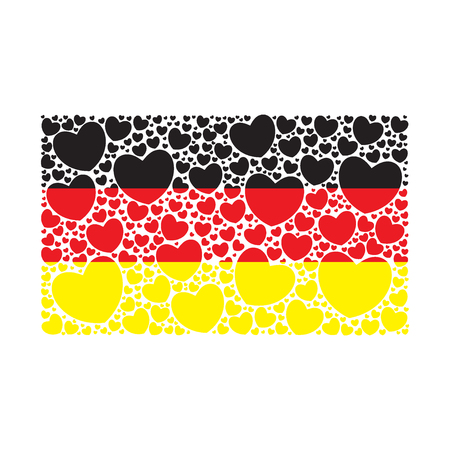 Flag of Germany made of hearts. German flag. Vector illustration.のイラスト素材