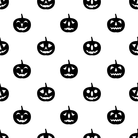 Jack-o-lanterns seamless pattern. Happy Halloween background. Vector illustration.のイラスト素材