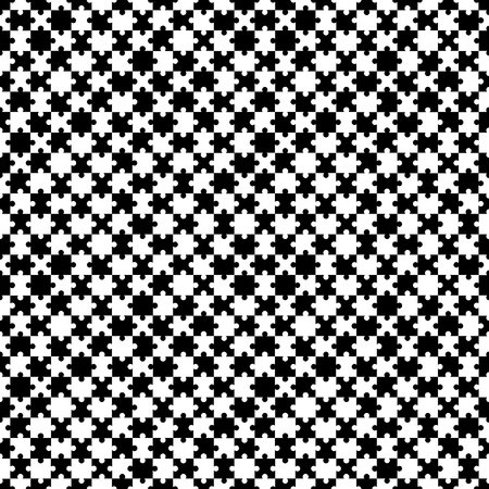 Black and white seamless puzzle pattern. Vector illustration.