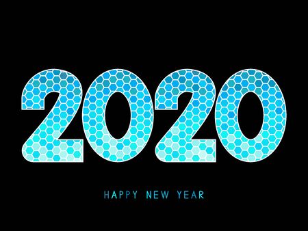 2020. Happy New Year. Season greetings. Vector illustration.のイラスト素材