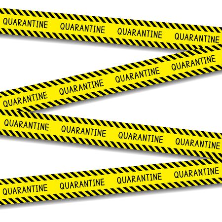 Quarantine. Restricted area. Quarantine zone. Warning stripes. Vector illustration.のイラスト素材