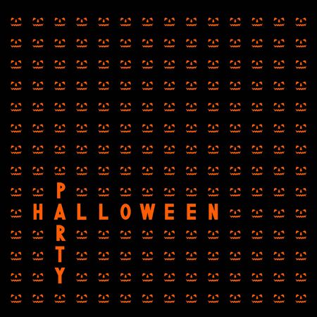 Happy Halloween card with jack-o-lanterns. Vector illustration.のイラスト素材