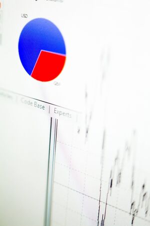 Stock market chart on the screen. Abstract diagram.の写真素材